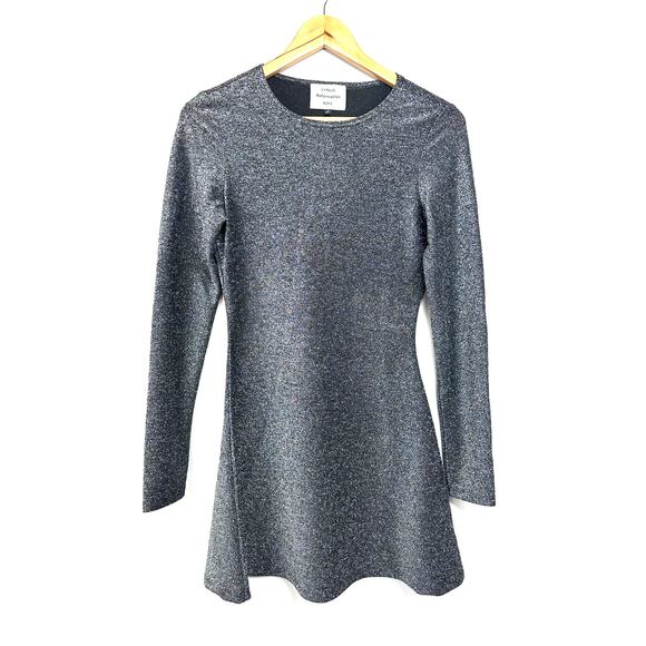 Reformation x Camille Rowe Esen Dress - Sparkle Chrome Metallic- Size Small - Picture 5 of 9